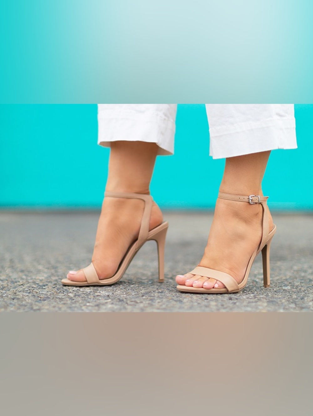 Abound by Nordstrom Nude Ankle-Strap Stiletto Sandals size 6
